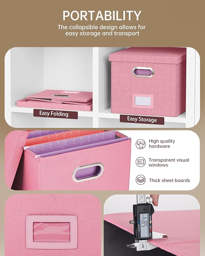 2 Pack File Storage Organizer, Filing Box, Portable File Box - Image 2