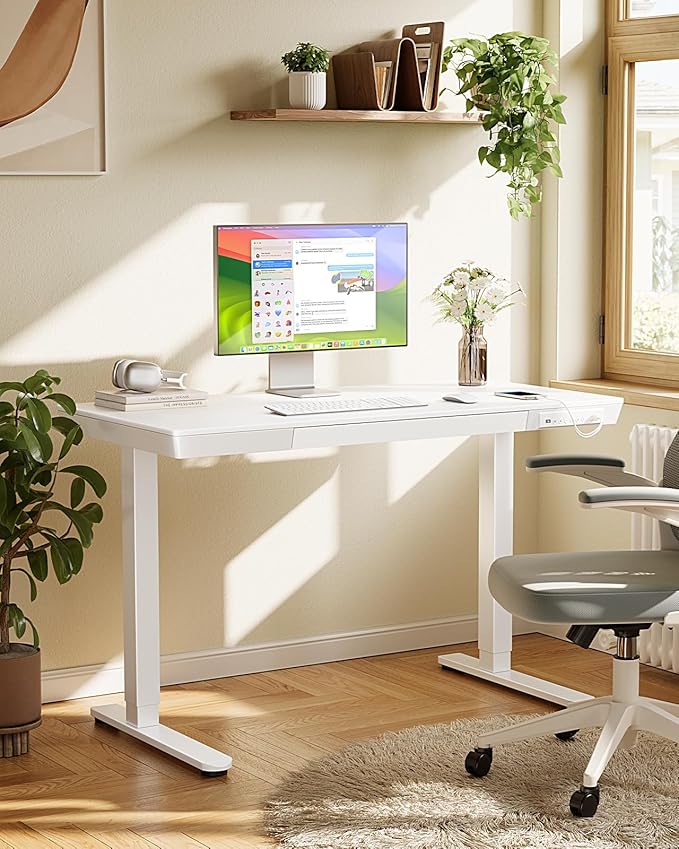 Marsail Standing Desk with Drawer, 48 x 24 inch Whole Piece Tabletop Electric - Image 2