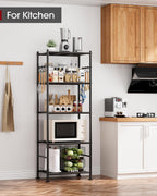 sakugi 5-tier storage rack organizer with hooks, heavy, front angle view