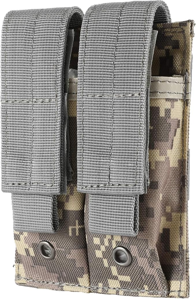 Tactical Single/Double Pistol Mag Pouch Outdoor Molle Open-Top Magazine Pouch - Image 2