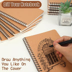 miikoul 100 Packs A5 Spiral Lined Notebooks, Kraft Paper Cover, 60 Sheets/120 - Image 4