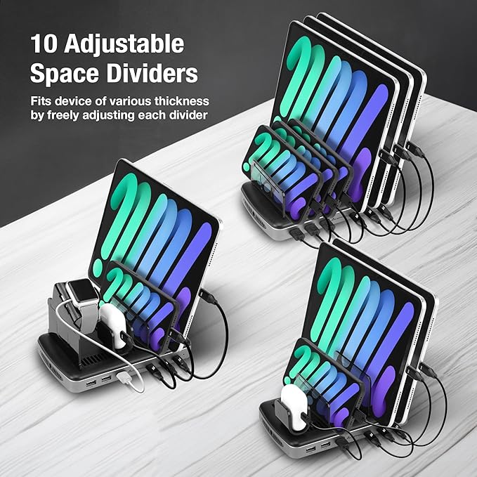 AceProAV 160W 6-Port USB-C and USB-A Charging Station Organizer - Image 8