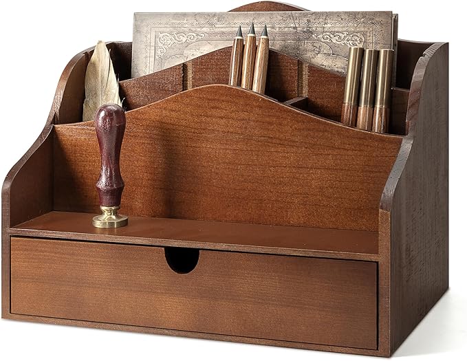 Pine Wood Mail Organizer for Desk by REBEEVISION
