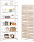 4NM No Assembly 6 Tiers Folding Bookshelf Storage Shelves Vintage Bookcase by 4NM