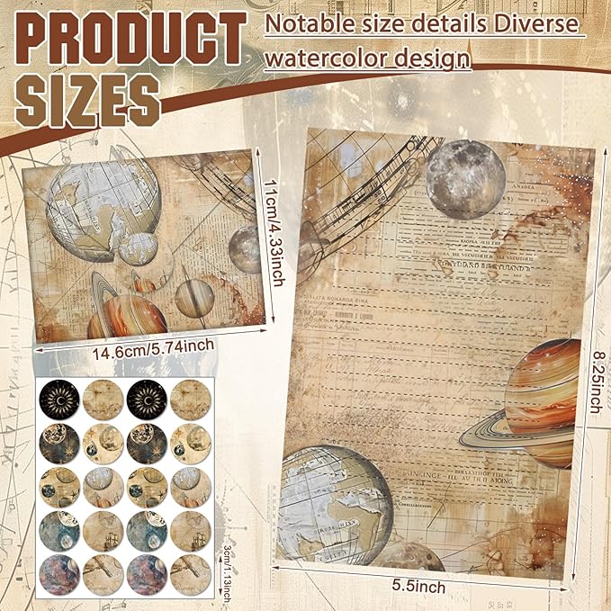 TaoBary 160 Pcs Stationery Paper Set 50 Double Sided Stationery Papers - Image 4