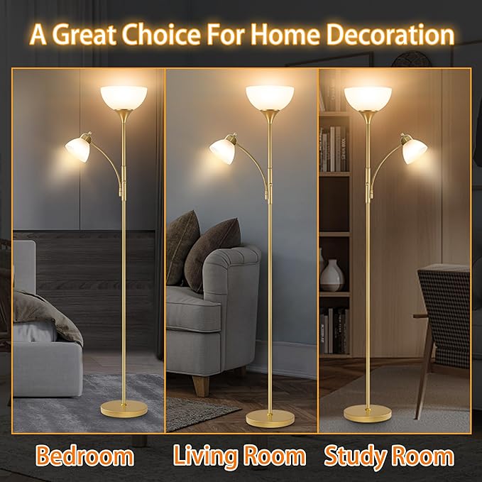 RISLG Floor Lamp, Standing lamp, Stepless Dimming Brightness, Included 9W and - Image 6