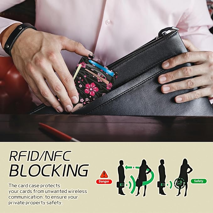 BWEGRHE Small Travel Wallets, RFID Blocking PU Leather Credit Card Holder - Image 3