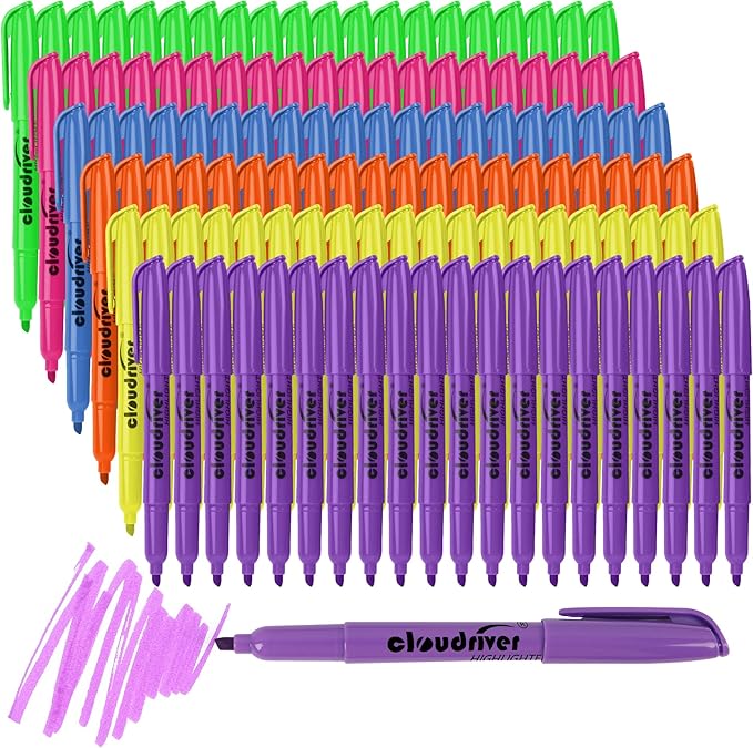 cloudriver Highlighters Bulk Pack Of 120, Chisel Tip, Quick Drying Ink by cloudriver