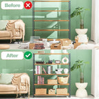 HCHQHS Bookshelf, 5-Tier Industrial Bookcase, Rustic Open Book Shelf, - Image 4