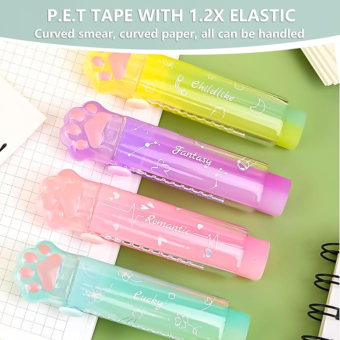 Daphilly Retractable Pencil Eraser, Cute Erasers, Gradient Jelly Eraser - Image 2