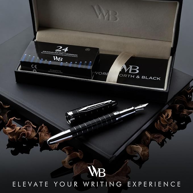 Wordsworth & Black Majesti Fountain Pen-, Luxury Case, Chrome Finish; Extra - Image 2