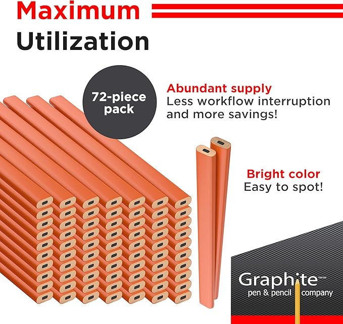 GRAPHITE Hard Lead Carpenter Pencils Bulk - Image 3