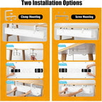 Oxford Cloth Under Desk Cable Management Tray, No-Drill 36" Desk Cable - Image 4