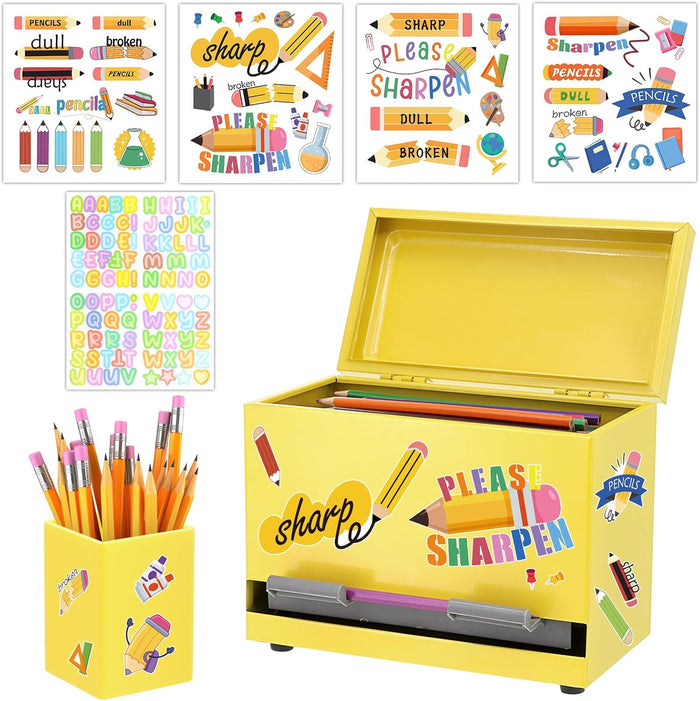 Pencil Dispenser for Classroom & Pencil Holder for Desk with 5 PCS Stickers