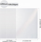 White Shimmer Cardstock Paper, 120 Sheets 250gsm/92Ib Pearlescent Paper - Image 2