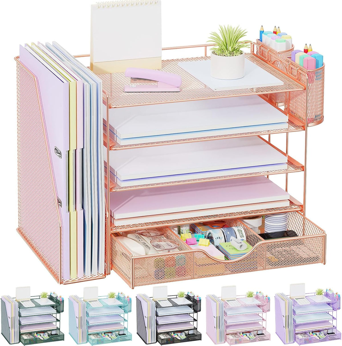 gianotter 5-Tier Desk Organizer with Drawers and File Holders
