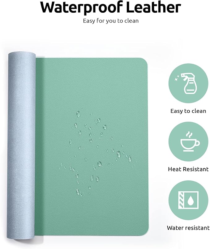 YSAGi Leather Desk Protector, Office Mat, Large Mouse Mat, Non-Slip PU Leather - Image 4