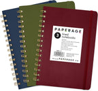 PAPERAGE Lined Spiral Journal Notebook, 3 Pack, 160 Pages, Medium 5.5 inches x by PAPERAGE