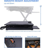 Rocelco 46" Height Adjustable Standing Desk Converter - Image 4