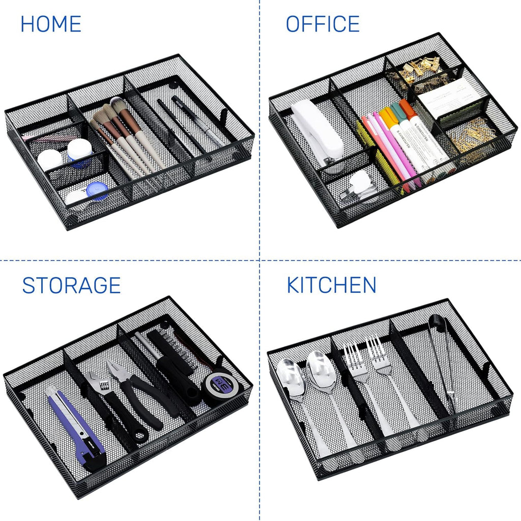 neudeco desk drawer organizer, 4 pack metal mesh, package contents