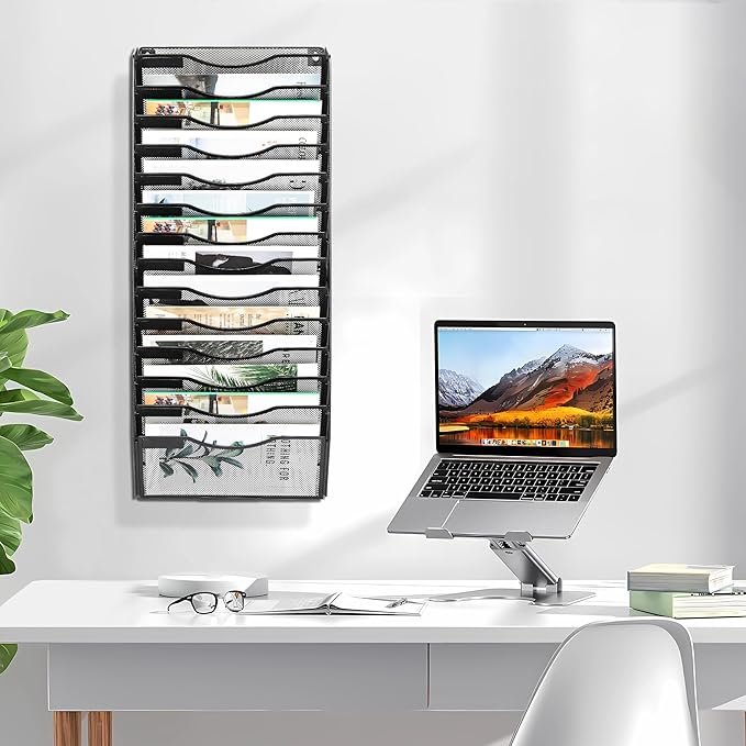 EasyPAG Wall File Organizer for Office 14 Pocket Mesh Wall Mounted Paper - Image 6