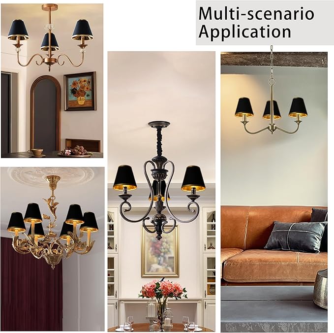 TAaMTYH small lamp shade chandelier shades set of 3，Fabric Lampshade - Image 7