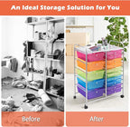 GOFLAME 15-Drawer Rolling Storage Cart, Craft Storage Cart - Image 7