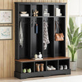 merax farmhouse hall tree with bench and shoe, main product view
