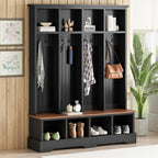 merax farmhouse hall tree with bench and shoe, main product view
