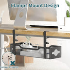 Litwaro Under Desk Cable Management Tray 2 Pack, No Drill, Organizer - Image 4