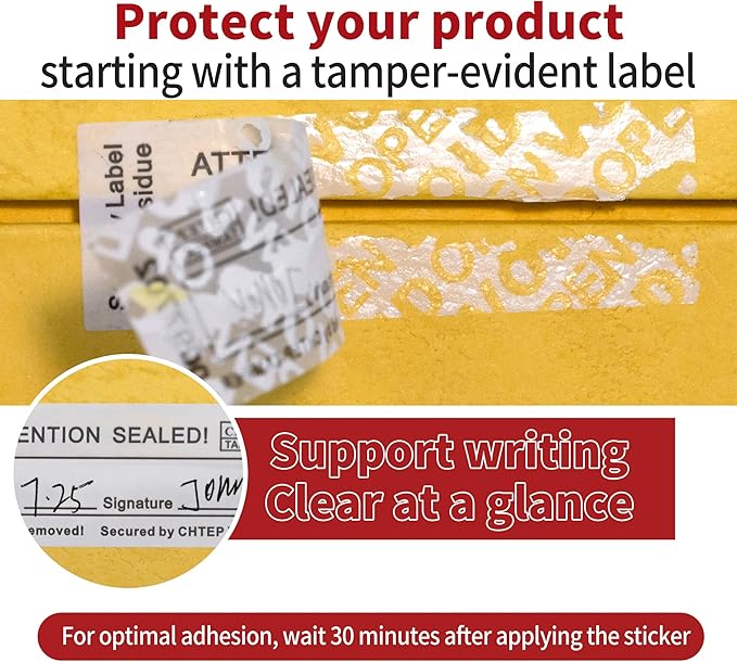 ChtepTamper 100 Pieces Total Transfer Tamper-Evident Stickers Security Labels - Image 7