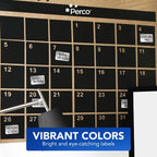 Perco Metallic Silver 1x2 Inch Sticker Labels with Perforation for Easy Tear-Off — 500 Stickers Per Roll — Strong Adhesion, Asset Tags, Tech Labels & Modern Identification — Made in USA