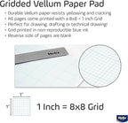 Helix - 100% Rag Vellum Paper Pad - 1 Inch Equals 8x8 Grid - 11 Inch x 17 Inch - Image 2