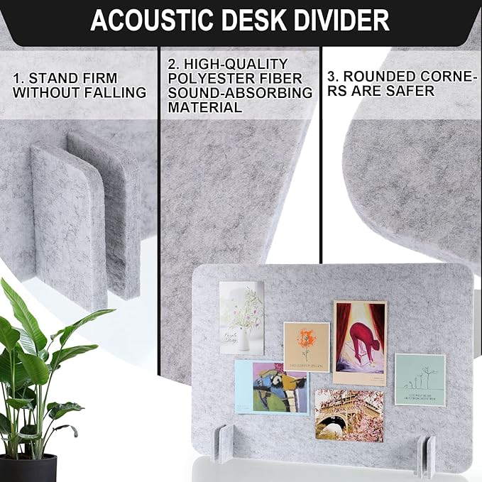 Fabbay 10 Pcs Acoustic Freestanding Desk Divider Desk Partition 16 x 24 Inch - Image 3