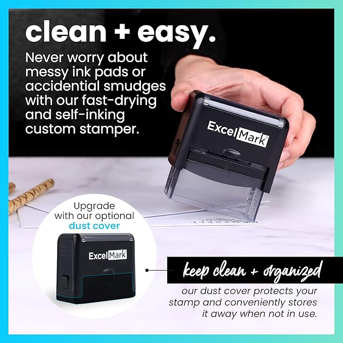 ExcelMark Custom Rubber Stamp – Clean & Easy Stamping – Personalized - Image 3