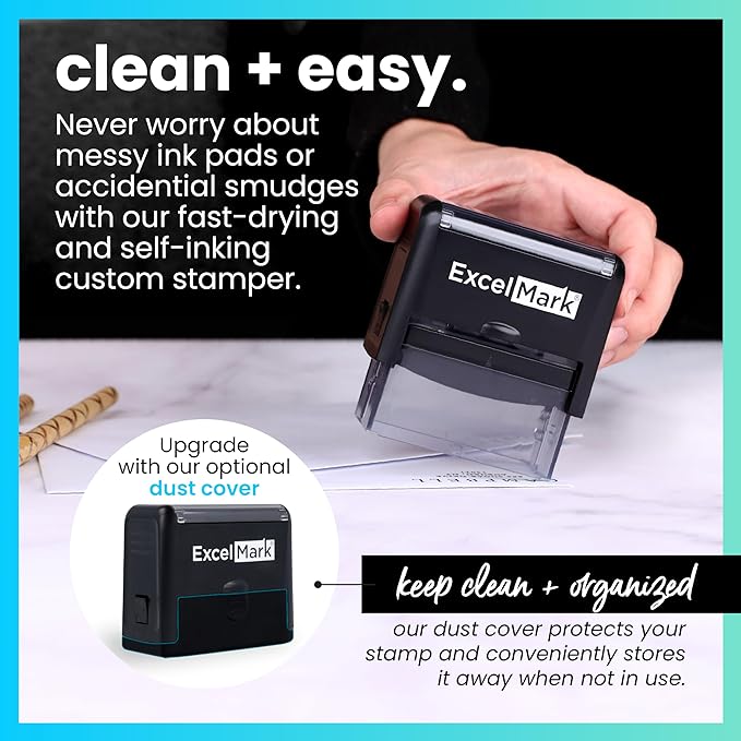 ExcelMark Custom Rubber Stamp – Clean & Easy Stamping – Personalized - Image 3