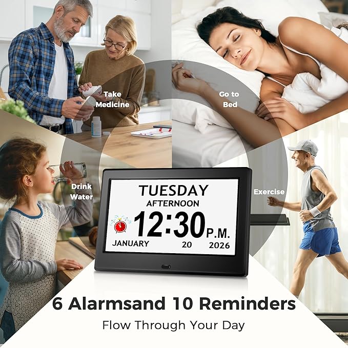 7'' Digital Clock, Dementia Clock - Image 3