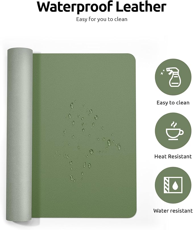 YSAGi Leather Desk Pad Protector, Office Desk Mat, Large Mouse Pad, Non-Slip PU - Image 4