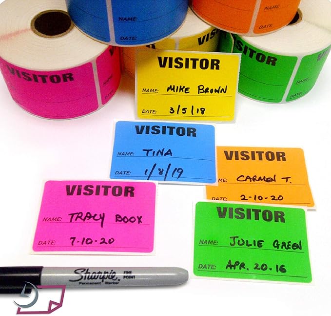 NextDayLabels - 3 x 2 Visitor Labels Pass, ID Labels and Safety Identification - Image 3