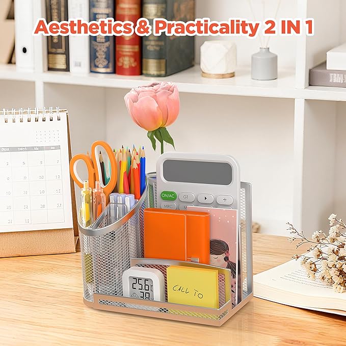 OrgMate 3 Compartment Pen Holder - Image 6