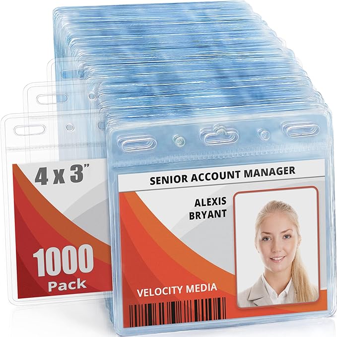 Mifflin-USA Card Protector Quick Load Horizontal No Zipper Name ID Badge Holder by MIFFLIN