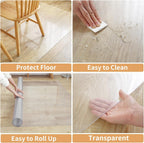 Clear Runner Rug for Hallway, 24 x 72 in Clear Floor Protector | Waterproof Kitchen Standing Floor Mat, Office Chair Mat, Vinyl Indoor Outdoor Entryway Area Rug for Living Room, Kitchen
