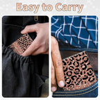 BWEGRHE Slim Credit Card Holder, Leopard Glitter RFID Blocking Metal Wallet - Image 7