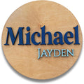 Custom Round Nusery Name Sign, Personalized 3D Baby Name Announcement Sign by Obsidian+Home+Creations