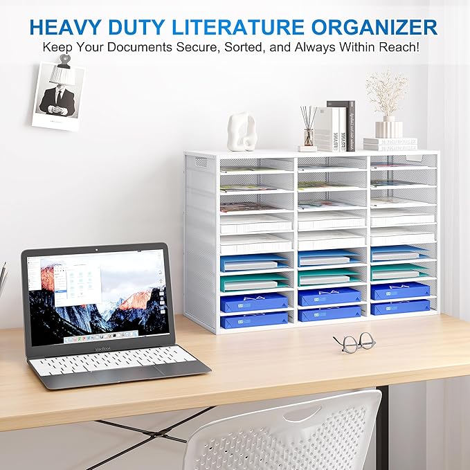PAG-Mass Mail Sorter Adjustable Countertop Mail Holder, Heavy Duty Literature - Image 2