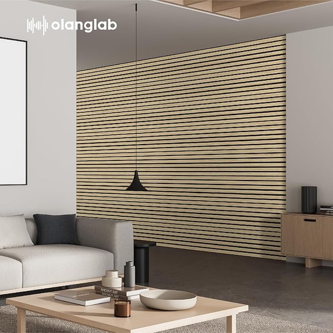 Olanglab Wood Slat Wall Panels 4 Pack, Wooden Acoustic Wall Panels, 94.5"x12.6" - Image 9