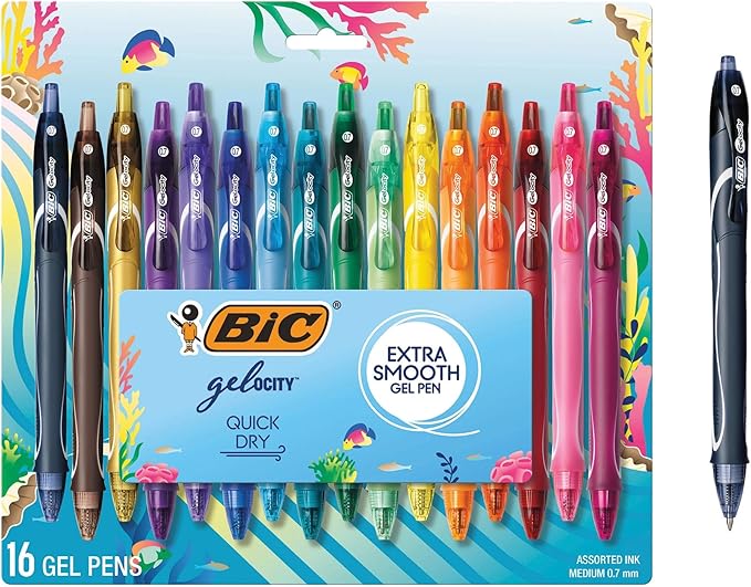 BIC Gelocity Quick Dry Ocean Themed Gel Pen Set by BIC