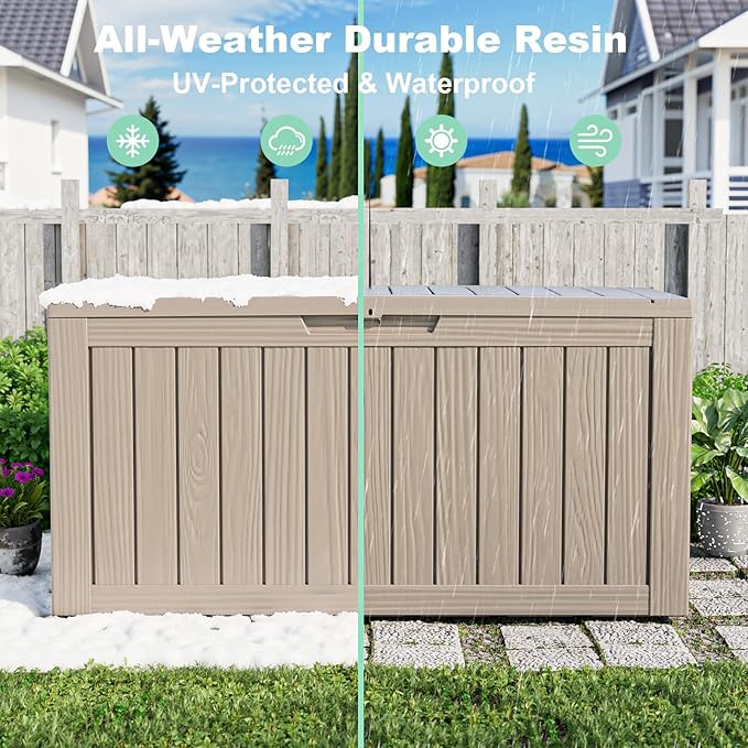EasyUp 90 Gallon Deck Boxes Waterproof, Outdoor Large Storage Boxes - Image 5