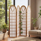 Asnefeli 4 Panel Japanese Room Divider, Shoji Style Partition Divider, Fully - Image 8