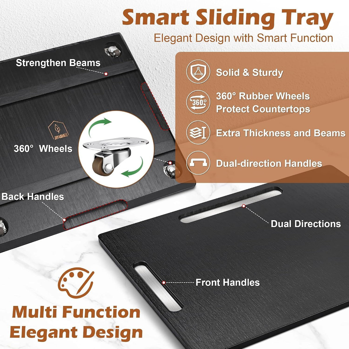 Joy&Grace Appliance Slider for Kitchen Appliances 360° Rolling Sliding Tr...